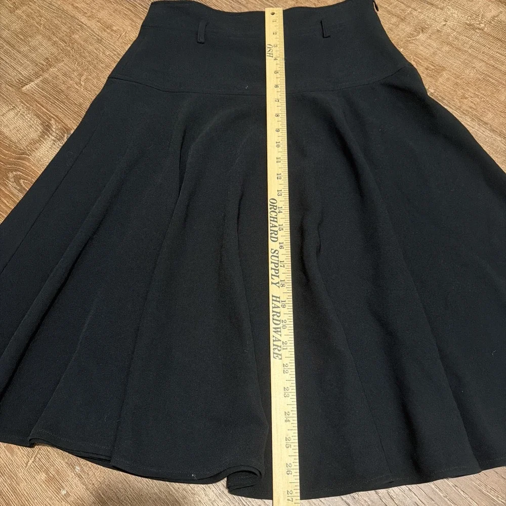 Calvin Klein Women's A-Line Flared Lux Midi Skirt Black Sz 2